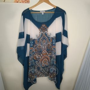 3/25 Susan Graver Women Print Sheer Chiffon Scarf